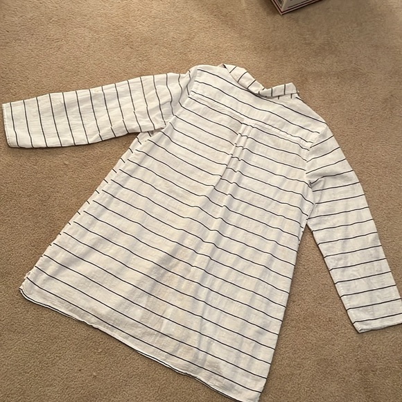 XL Apt. 9 Casual Striped Oversized Button Down Shirt , 100% cotton, white & blue - Picture 13 of 14